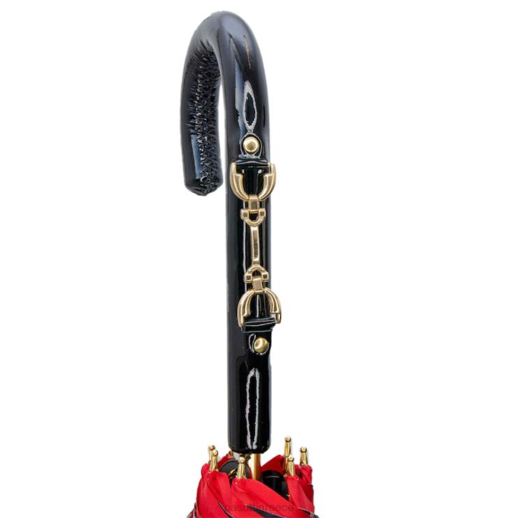 ομπρέλα | PASOTTI 189 5g313-40 d33 - κόκκινη ομπρέλα με στάμπα χαλινών διπλό ύφασμα 2N6B8443 γυναίκες